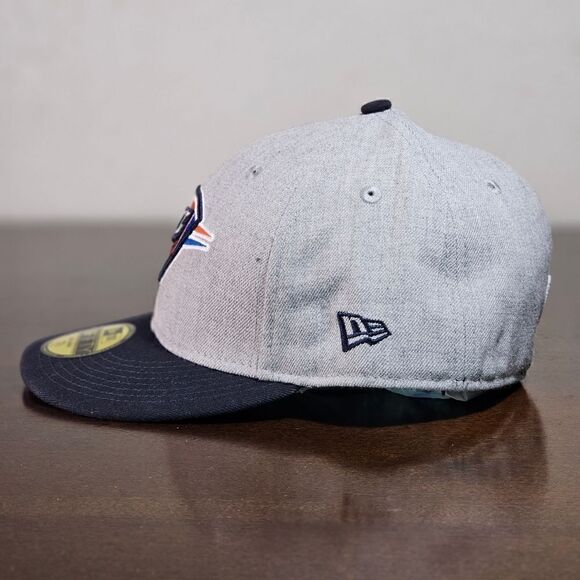 New Era Oklahoma City Thunder Hat Low Crown Hat Grey Blue Fitted 7 3/8 NBA Cap